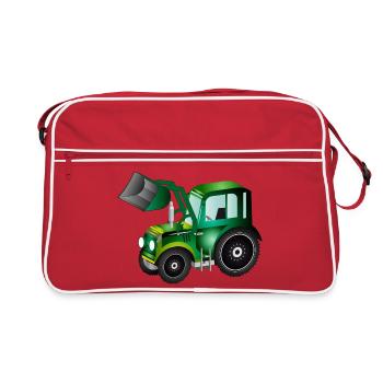 Tracteur à chargement frontal pour tracteurs et ventilateurs agricoles - Sac Retro - rouge/blanc - Devant