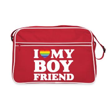 J’aime mon petit ami - LGBTQ - Sac Retro - rouge/blanc - Devant
