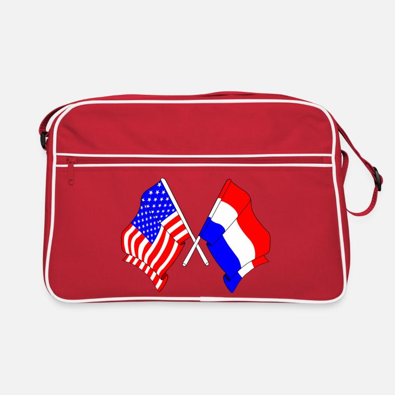 Drapeau des États-Unis et drapeau des Pays-Bas Sac Retro