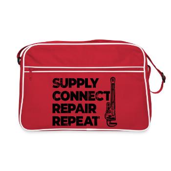 Plumber Motivation - Retro Bag - red/white - Front