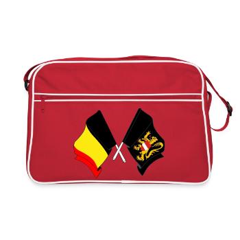 Drapeau de la Belgique Brabant flamand - Sac Retro - rouge/blanc - Devant