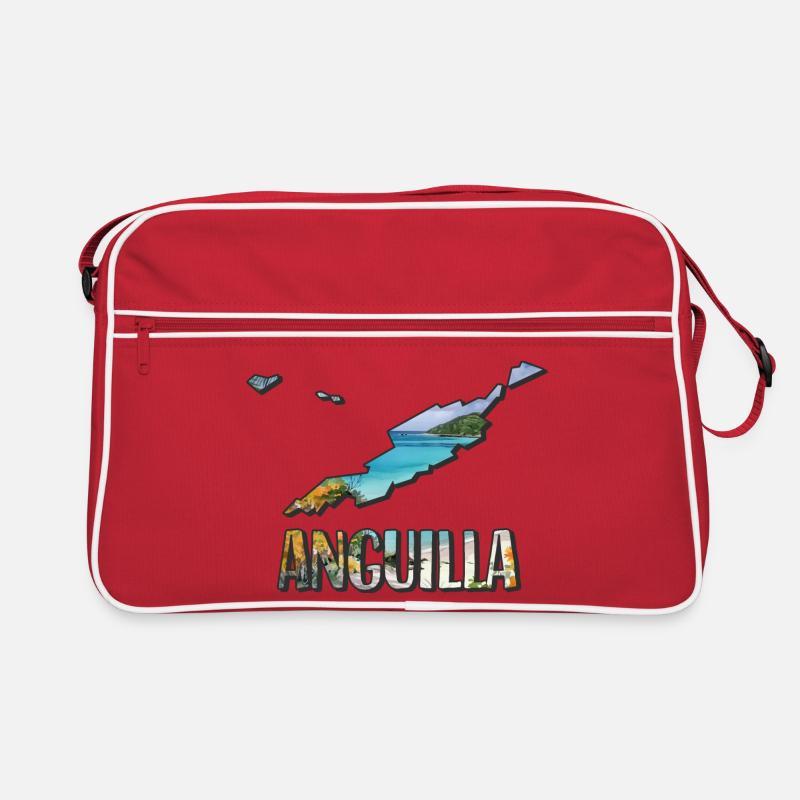 Carte à l’aquarelle Anguilla Sac Retro