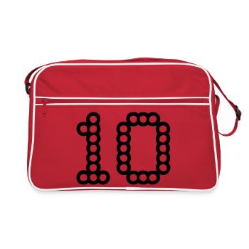 10. 10 YEARS. 10th ANNIVERSARY. 10 YEAR ANNIVERSARY. - Retro Bag - red/white - Front