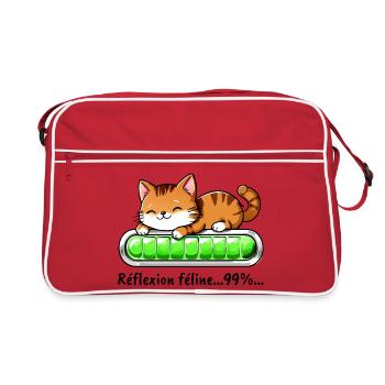 Réflexion Féline à 99% - Chat Mignon - Sac Retro - rouge/blanc - Devant