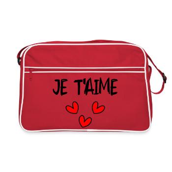 Cœurs flottants noirs et rouges - Sac Retro - rouge/blanc - Devant