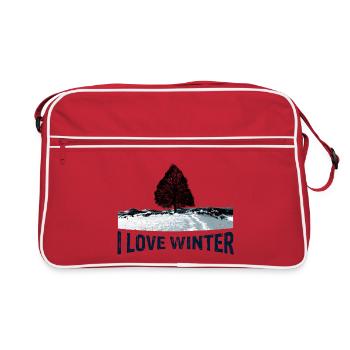 J’adore l’arbre d’hiver avec - Sac Retro - rouge/blanc - Devant