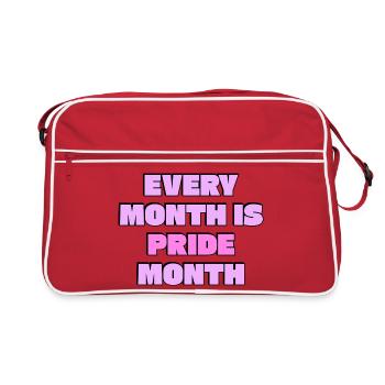 Chaque mois est le mois de la fierté Slogan LGBTQ - Sac Retro - rouge/blanc - Devant