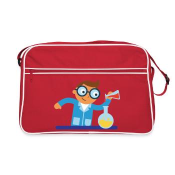 Chemie-Entdecker Laborheld - Retro Tasche - Rot/Weiß - Vorne