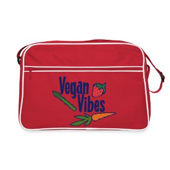 Vegan Vibes Veggie Logo - Retro Bag - red/white - Front