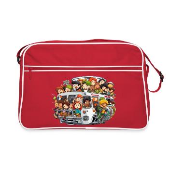 Colorful bus scene - Retro Bag - red/white - Front