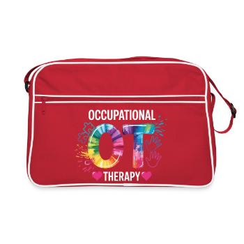 Ergothérapie avec le logo coloré de l’ergothérapie - Sac Retro - rouge/blanc - Devant