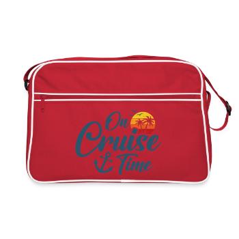 Sommerurlaub während der Kreuzfahrtzeit Kreuzfahrtreise - Retro Tasche - Rot/Weiß - Vorne