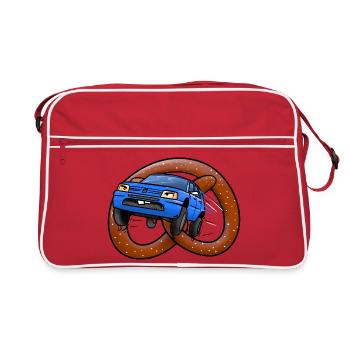Brezeln auf Rädern - Retro Tasche - Rot/Weiß - Vorne