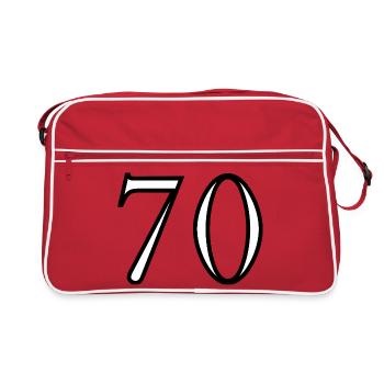 70. 70 ANS. 70e ANNIVERSAIRE. ANNIVERSAIRE 70 ANS. - Sac Retro - rouge/blanc - Devant