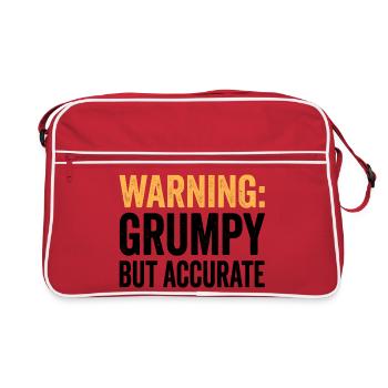 Attention: More grumpy, but more apt and funny - Retro Bag - red/white - Front