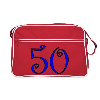 50. 50 YEARS. 50th ANNIVERSARY. 50 YEARS ANNIVERSARY. - Retro Bag - red/white - Front