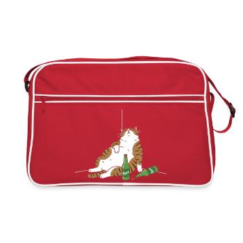 ChillKater mit Flaschen - Retro Tasche - Rot/Weiß - Vorne