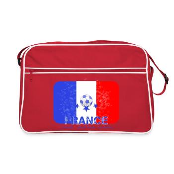 Frankreich Fahne mit Fußball Fußballteam Trikot - Retro Tasche - Rot/Weiß - Vorne
