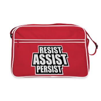 Resist Assist Persist Activism Motivation Logo - Retro Bag - red/white - Front