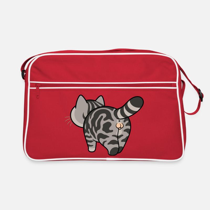 Grau getigerte Cartoonkatze Retro Tasche