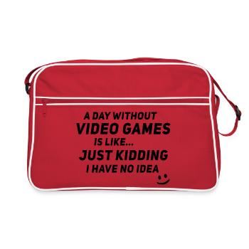A Day Without Video Games Is Like - Video Gamer Ga - Retro Bag - red/white - Front