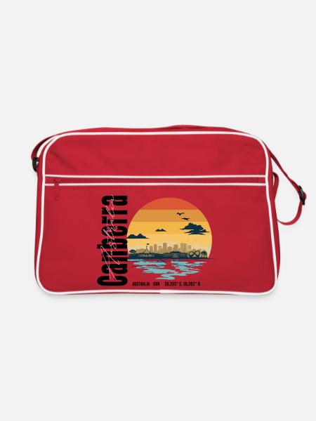 Canberra Australie Skyline Rétro - Sac Retro - rouge/blanc - Devant