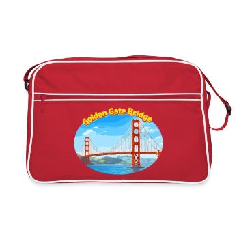 Illustration du pont Golden Gate - Sac Retro - rouge/blanc - Devant