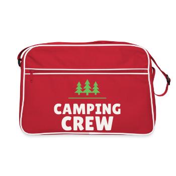 Camping Crew Zelten Natur Team Freunde Outdoor - Retro Tasche - Rot/Weiß - Vorne