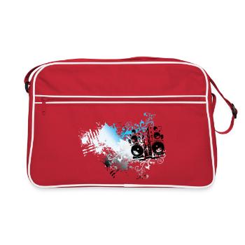Frutiger Metro speakers - Floral Grunge Splash - Sac Retro - rouge/blanc - Devant