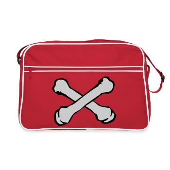 Silhouette des os croisés - Sac Retro - rouge/blanc - Devant