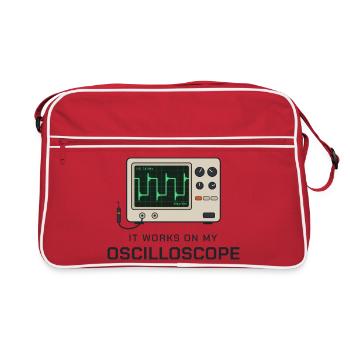 Es funktioniert an meinem Oszilloskop - Retro Tasche - Rot/Weiß - Vorne