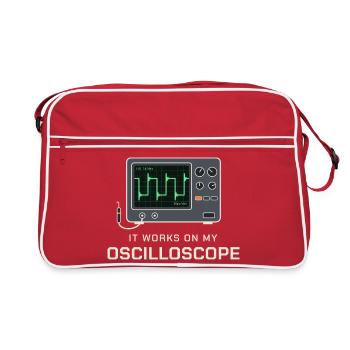 Es funktioniert an meinem Oszilloskop - Retro Tasche - Rot/Weiß - Vorne