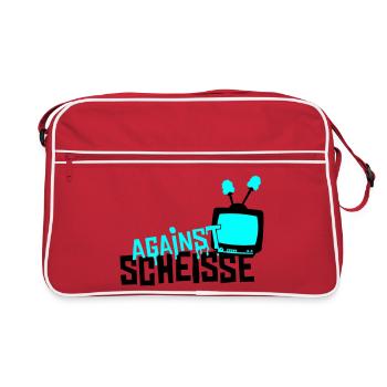 contre merde - télévision - Sac Retro - rouge/blanc - Devant