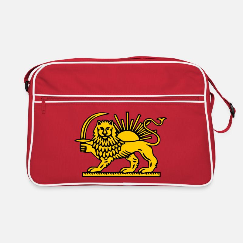 Iran löwe - Retro Tasche - Rot/Weiß