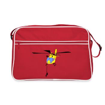 EC 145 AH145 Hubschrauber Helikopter Helicopter - Retro Tasche - Rot/Weiß - Vorne