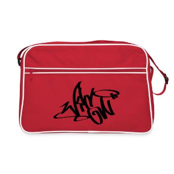 Wien Graffiti Tag Handstyle 1 - Retro Tasche - Rot/Weiß - Vorne