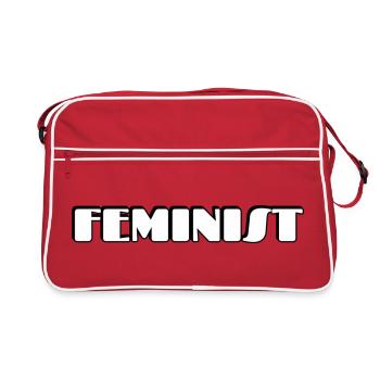 Feminist Bold Retro Text - Retro Bag - red/white - Front