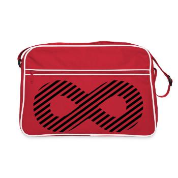 Infinity sign - pattern stripes - Retro Bag - red/white - Front