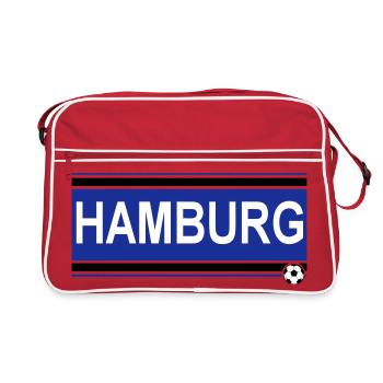Hamburg , Tradition , Hamburg Fussball Fan (25) - Retro Tasche - Rot/Weiß - Vorne