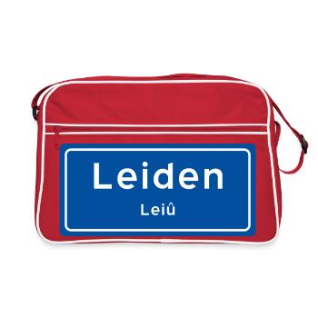 Panneau du nom de lieu de Leiden - Sac Retro - rouge/blanc - Devant
