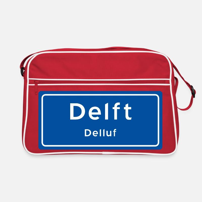 Panneau du nom de lieu de Delft Sac Retro