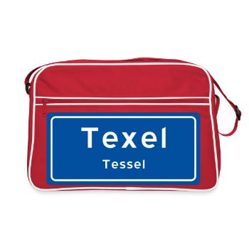 Plaque signalétique Texel - Sac Retro - rouge/blanc - Devant