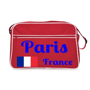 Paris Frankreich - Stilvolle Drucke - Retro Tasche - Rot/Weiß - Vorne