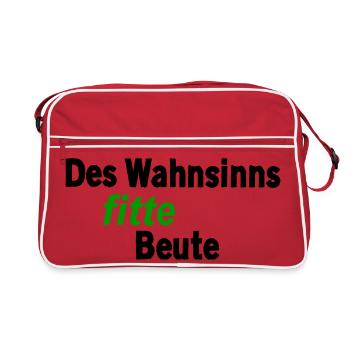 Wahnsinns fitte Beute - Retro Tasche - Rot/Weiß - Vorne
