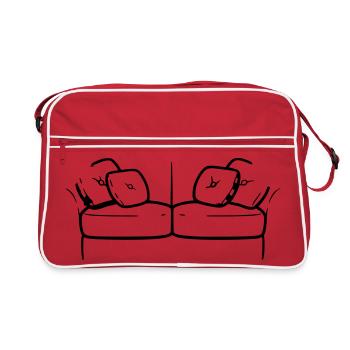 Sofa Couch Silhouette Chill Vektor - Retro Tasche - Rot/Weiß - Vorne