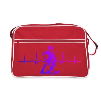 Vintage floorball design for floorball - Retro Bag - red/white - Front