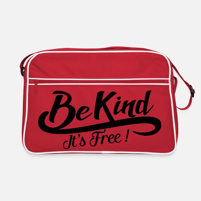 Be Kind It's Free - Vintage Positive Black Retro Bag