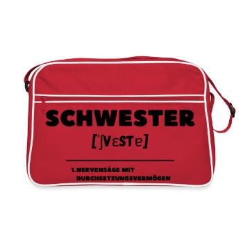 Sister Definition Pain in the Neck - Retro Bag - red/white - Front
