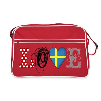 Amour Suède Noir - Sac Retro - rouge/blanc - Devant