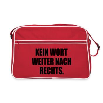 kein wort weiter nach rechts - Retro Tasche - Rot/Weiß - Vorne